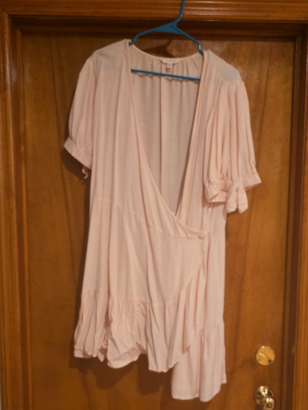 LC Lauren Conrad Pale Pink Ruffled Wrap Dress